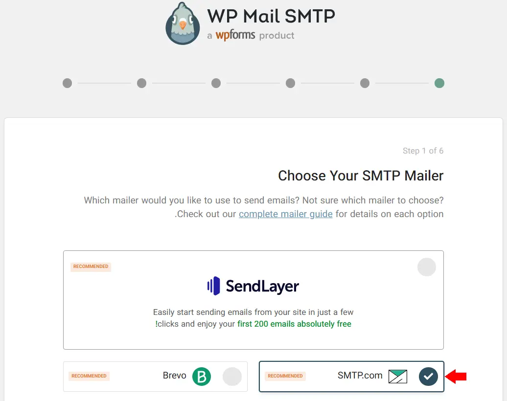 انتخاب Google / Gmail به‌عنوان Mailer