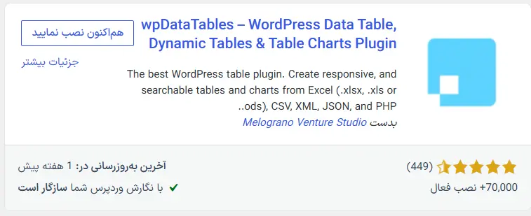 افزونه wpDataTables