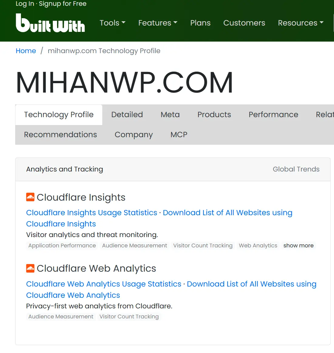 تشخیص فناوری‌های سایت با BuiltWith