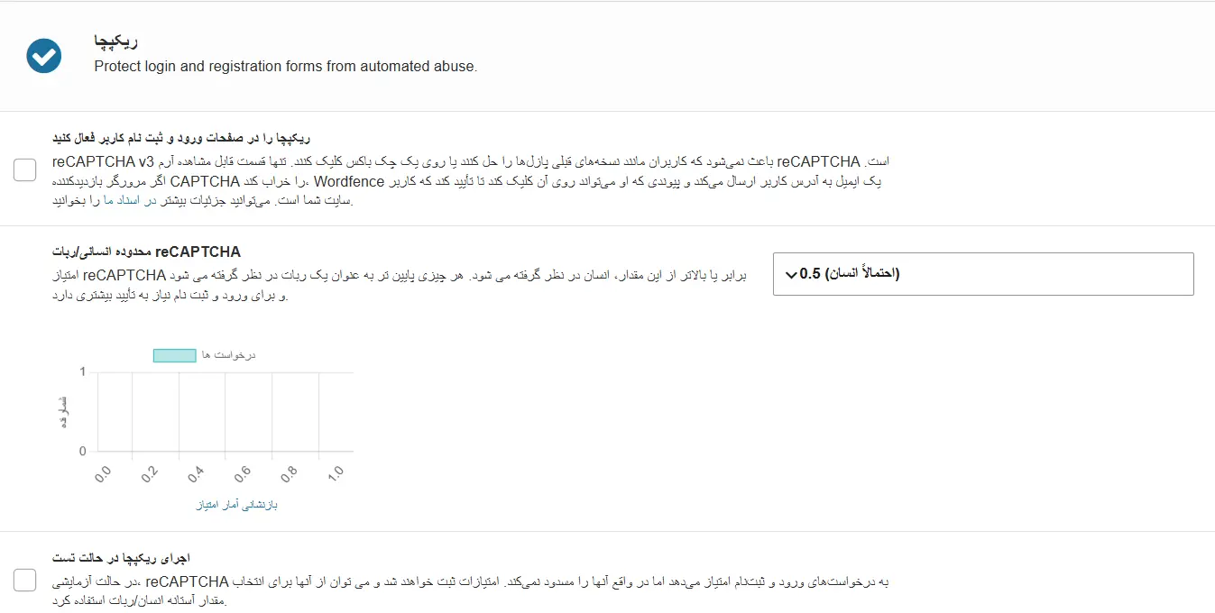 تنظیم CAPTCHA