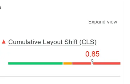 CLS سایت دیجی کالا در نسخه موبایل