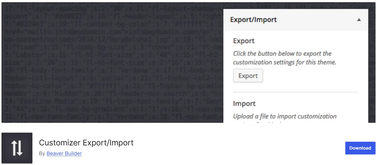 معرفی افزونه رایگان Customizer Export/Import