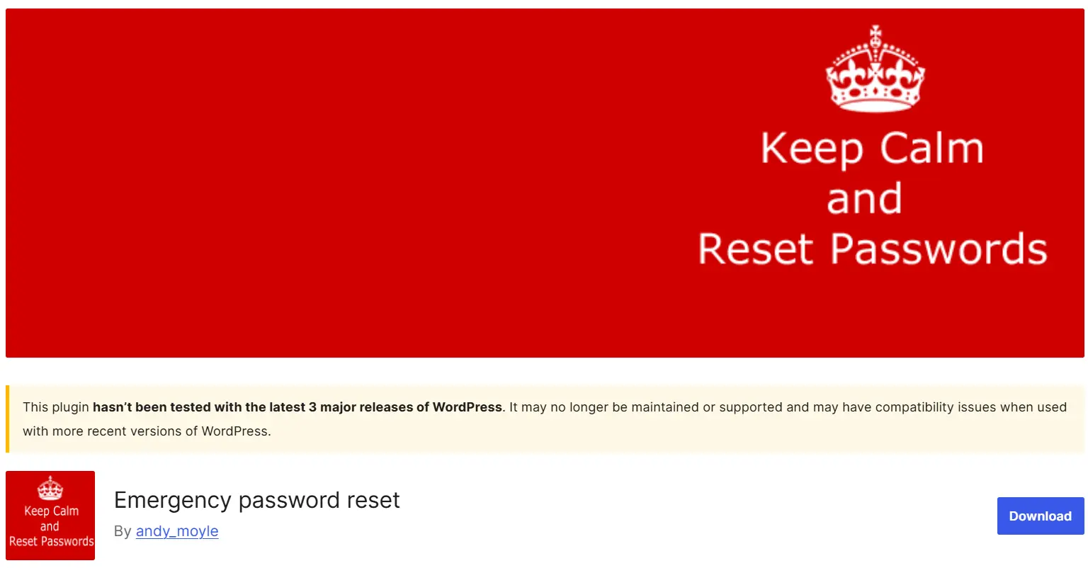 معرفی افزونه Emergency Password Reset