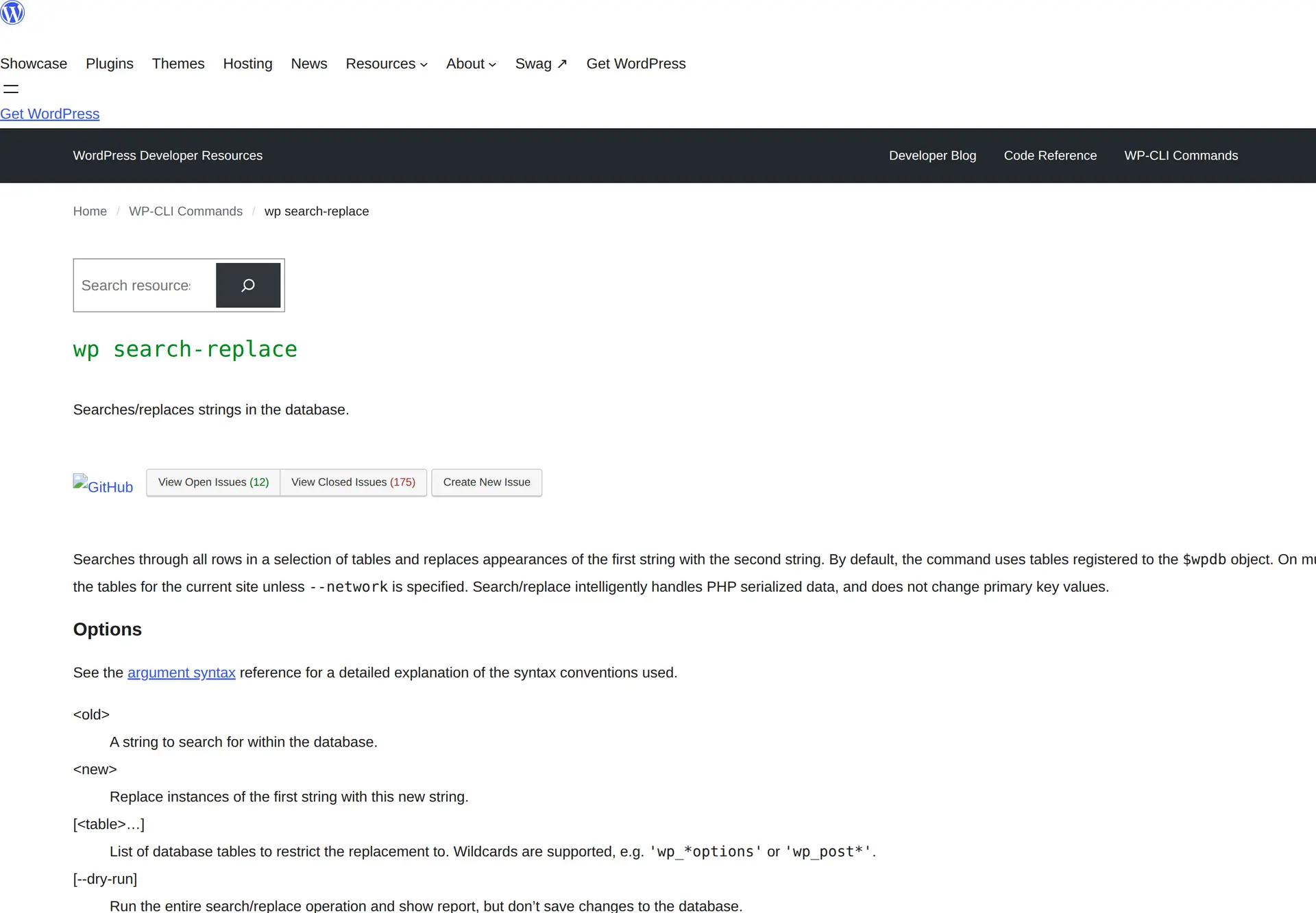 مستندات دستور search-replace و گزینه dry-run در WP-CLI