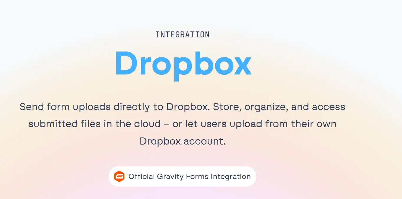 اتصال افزونه گراویتی فرم به حساب Dropbox