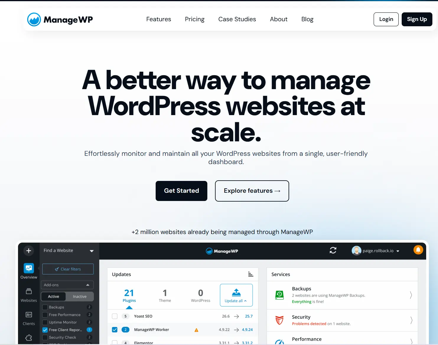 وب‌سایت Managewp.com 