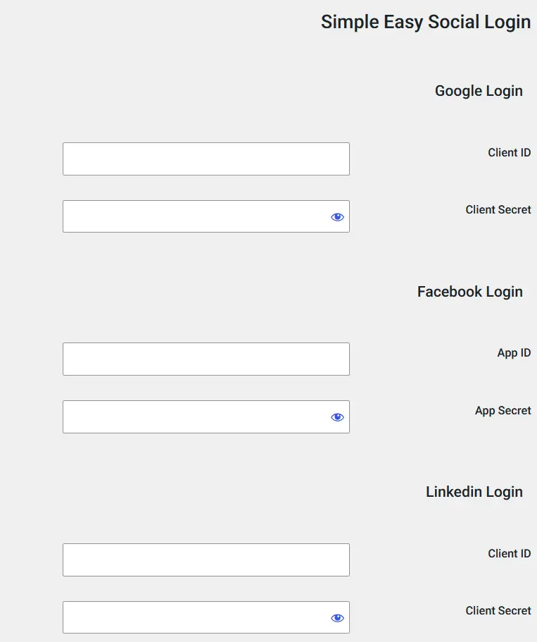 تنظیمات افزونه Simple Easy Social Login