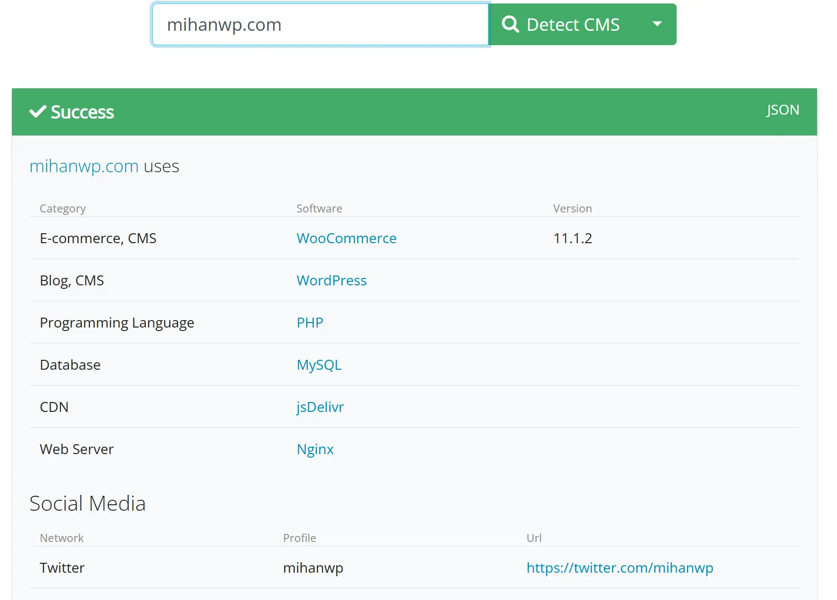 تشخیص CMS سایت از وبسایت WhatCMS